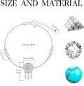 wholesale  925 Sterling Silver & Turquoise Dream Catcher Bracelet for Women, Hypoallergenic, Cubic Zirconia, 7 Chain, Gift for Her-0-4