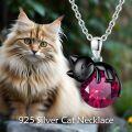 wholesale 14K Gold Pink Crystal Black Cat Pendant Necklace for Women Cats Lover-0-64