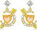 wholesale Gold 925 Sterling Silver Heart Arrow Pearl Stud Earrings for Women-0-0