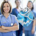 wholesale Metal Crystal Stethoscope Necklace w Heart Stone Nurse Graduation Gift-0-2
