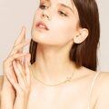 wholesale 14k White Gold Sideways Cross Pendant Necklace For Women-0-6