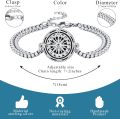 wholesale 925 Sterling Silver Compass Charm Bracelet with Chain - Adjustable Size s for Women-0-1