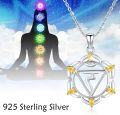 wholesale 925 Sterling Silver Citrine 7 Chakra Pendant Necklace for Women-0-3