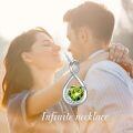 TOUPOP Sterling Silver Peridot Infinity Love Moon Necklace-0-2