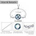 TOUPOP Sterling Silver Crystal Evil Eye Bracelet Anklet Adjustable Amulet Jewelry-0-3