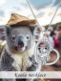 wholesale 925 Sterling Silver Koala Bear in Heart Shape Pendant Necklace for Women-0-1