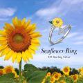 wholesale Sunflower Ring 925 Sterling Silver Cross Sunflower Open Ring Adjustable Faith Religious Christian Jewelry Christmas Birthday Gifts For Women Mom Wife Daughter Sister Friend -0-5