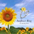 TOUPOP Sterling Silver Cross Sunflower Open Adjustable Ring Christian Gift-0-5