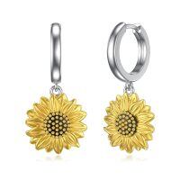 wholesale 925 Sterling Silver Sunflower Daisy Drop Earrings for Women Girls Gifts -Sunflower