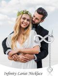 wholesale 925 Sterling Silver Infinity Heart Pendant with Cubic Zirconias Necklaces for Women s-0-2