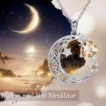 wholesale Sterling Silver Garnet Crescent Moon Star Necklace for Mom Daughter Wife Girlfriend Celtic Jewelry Gift-0-20