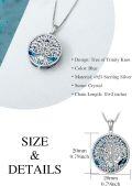 wholesale S925 Sterling Silver & Zircon Tree of Life Pendant Necklace, Trinity Knot Design, 18+2 Chain, Gift for Women Wife Mom Grandma-0-1