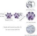 wholesale 925 Sterling Silver Zirconia Paw Print Stud Earrings Hypoallergenic Gift for Women-0-5