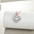 wholesale 925 Sterling Silver I Love You Grandma Necklace with Rose Flower and Heart Pendant for Women-0-3