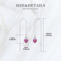wholesale 925 Sterling Silver Celtic Knot Heart Threader Earrings w 12 Birthstones-0-32