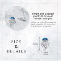 wholesale 925 Sterling Silver Blue Jellyfish Moonstone Stud Earrings for Women Girls Gift Idea-0-4