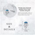 wholesale 925 Sterling Silver Blue Jellyfish Moonstone Stud Earrings for Women Girls Gift Idea-0-4