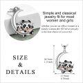 wholesale 925 Sterling Silver Moon & Pandas Pendant Necklace - Cute Gifts for Women-0-3