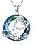 TOUPOP Sterling Silver Crystal Stethoscope Necklace for Nurse-0-0