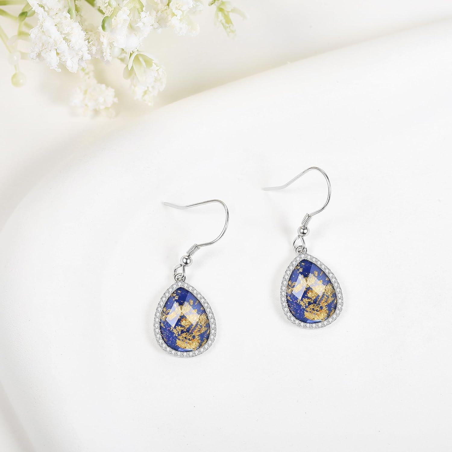 Sterling Silver Moonstone Butterfly Fish Earrings Blue Tear Baseball Moth Dangle Gifts-0-2