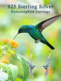 wholesale 925 Sterling Silver & Natural Abalone Shell Hummingbird Dangle Earrings 20x15mm-0-5