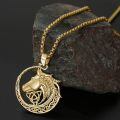 wholesale 925 Sterling Silver Gold Plated Horse Head Celtic Knot Circle Pendant Necklace-0-9