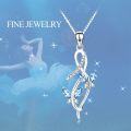 wholesale 925 Sterling Silver Blue Topaz & Cubic Zirconia Infinity Butterfly Pendant Necklace-0-3