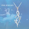 wholesale 925 Sterling Silver Blue Topaz & Cubic Zirconia Infinity Butterfly Pendant Necklace-0-3