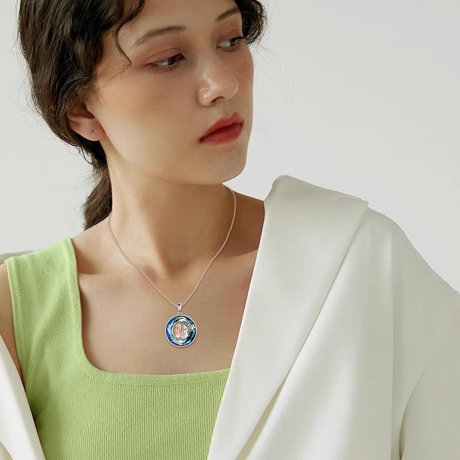Sterling Silver Crystal Animal Necklace Pendant Jewelry Gift for Women-0-1
