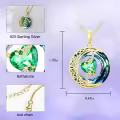 TOUPOP Sterling Silver Blue Crystal Birthstone Moon Star Pendant Necklace-0-3