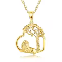 wholesale 14K Gold Lion Tree of Life Pendant Necklace 14K Gold Minimalist Fine s for Her Valentines Day Mother's Day Anniversary Birthday Present Ideas-Lion Necklace-Lion Necklace