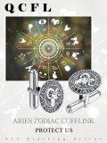 wholesale 925 Sterling Silver Aries Zodiac Sign Cufflinks for Men (Pair)-0-5