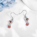 wholesale 925 Sterling Silver Red Flower Ladybug Drop Earrings for Women Gift Ideas-0-2