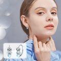 wholesale 925 Sterling Silver Cute Sloth Moonstone Hoop Earrings Gift for Women Girls-0-4