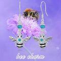 wholesale 925 Sterling Silver Turquoise Bee Drop Earrings for Women Girls-0-4