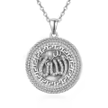 wholesale 925 Sterling Silver Allah Round Pendant Necklaces Wholesale for Women Men Islam  45cm Chain Length-0-0