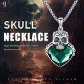 wholesale 925 Sterling Silver Pirate Skull with Gold Crossbones Pendant Gothic Necklace for Women and Men-0-6