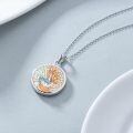 wholesale 925 Sterling Silver Round Blue Crystal Mermaid Necklace for Women Sea Life Gifts-0-3