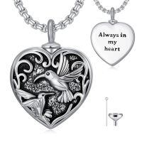 TOUPOP 925 Sterling Silver Hummingbird Urn Necklace For Ashes Memorial Keepsake-undefined