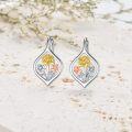 wholesale Sterling Silver Flower Leverback Earrings for Women Teens Birthday-0-13