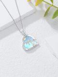 wholesale 925 Sterling Silver Palm Tree Moonstone Pendant Necklace Ocean  for Women-0-2