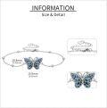 wholesale 925 Sterling Silver Blue Abalone Shell Butterfly Adjustable Chain Bracelet-0-2