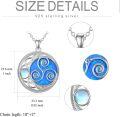 wholesale TOUPOP Celtic Moon Necklaces With Moonstone For Women Sterling Silver Blue Opal Triskele Pendant Necklaces For Her Girls Jewelry Birthday Anniversary Christmas Gifts -0-4