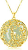 wholesale 14K Gold Sterling Silver Jade Tree of Life Necklace for Women-0-51