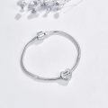 wholesale 925 Sterling Silver Best Friend Heart Charm Bead White Gold Plated Cz Crystal-0-1