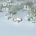 TOUPOP Sterling Silver Moissanite Oval Marquise Bridal Ring Set-0-1