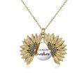 wholesale 925 Sterling Silver Sunflower Locket Necklace with YOU ARE MY SUNSHINE Engraving Pendant-0-6