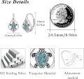 wholesale 925 Sterling Silver Turquoise Turtle Leverback Hoop Earrings - Boho Beach Jewelry for Women-0-4