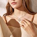 wholesale 925 Sterling Silver Heart-Shaped Otters Pendant Necklace with Crystals - Mother's Day Gifts for Her-0-5