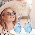 wholesale 925 Sterling Silver Turquoise Teardrop Threader Earrings for Women - Long Dangle Pierced Jewelry-0-17